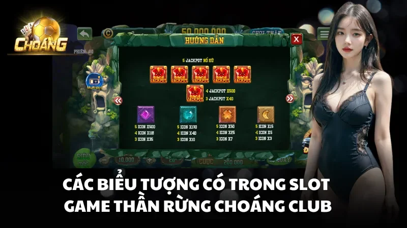 Các biểu tượng có trong Slot game Thần Rừng Choáng Club