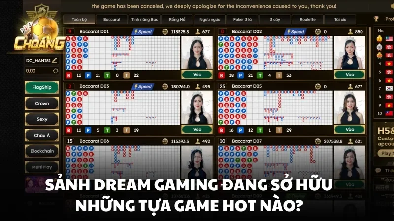 Sảnh Dream Gaming đang sở hữu những tựa game hot nào?